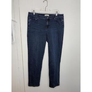 J Jill Jeans Womens 14 Slim Boyfriend Straight Dark Wash Modest Office Casual